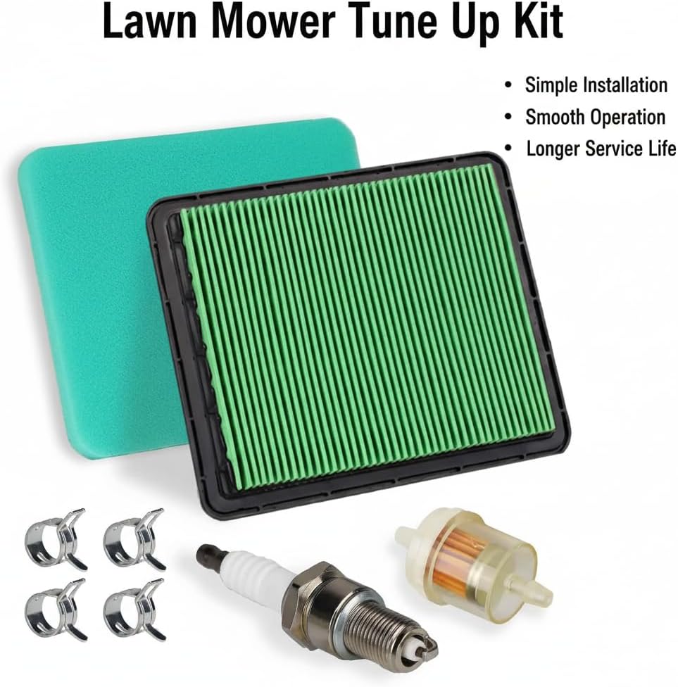 Air Filter 17211-ZL8-023 Tune Up Kit for GCV160 GCV190 GC160 GC190 GX100 Engines, Fits HRR216 HRX217 Lawn Mower, Includes Spark Plug Fuel Filter Pre Cleaner