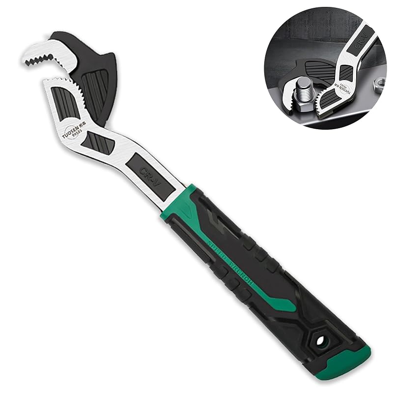 Chave Ajustável Autoregulável groword de 25,4 cm em aço CR-V, verde, para porcas, parafusos e conexões
