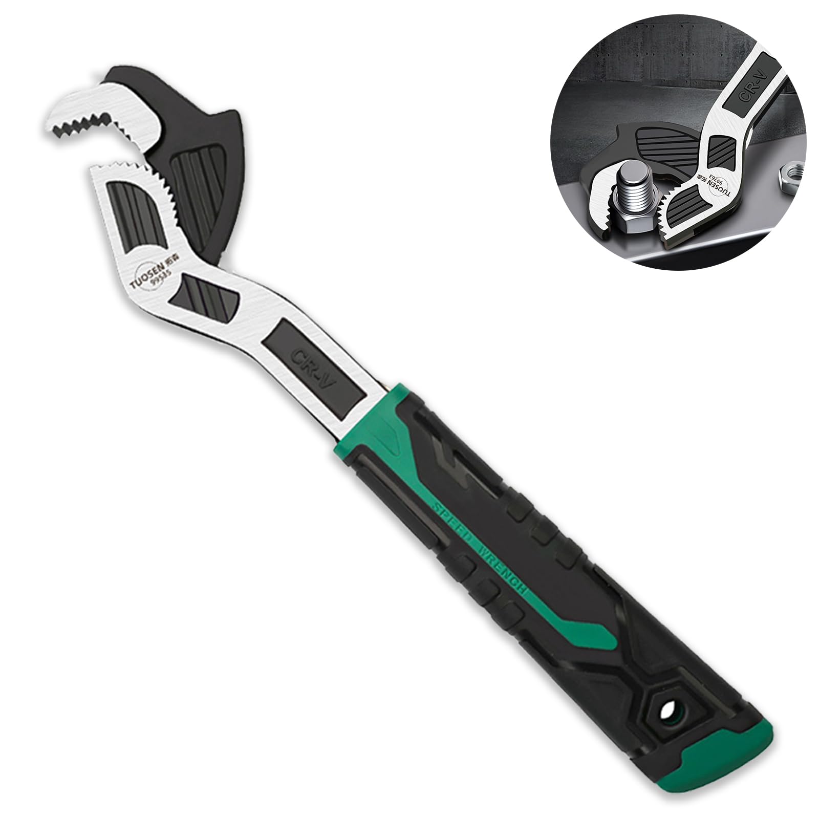 growword - Llave ajustable de 10 pulgadas, llave de ajuste de tamaño automático, llave rápida de 0.6 a 1.38 pulgadas, llave rápida autoajustable, llave ajustable de resorte de varios tamaños, llave