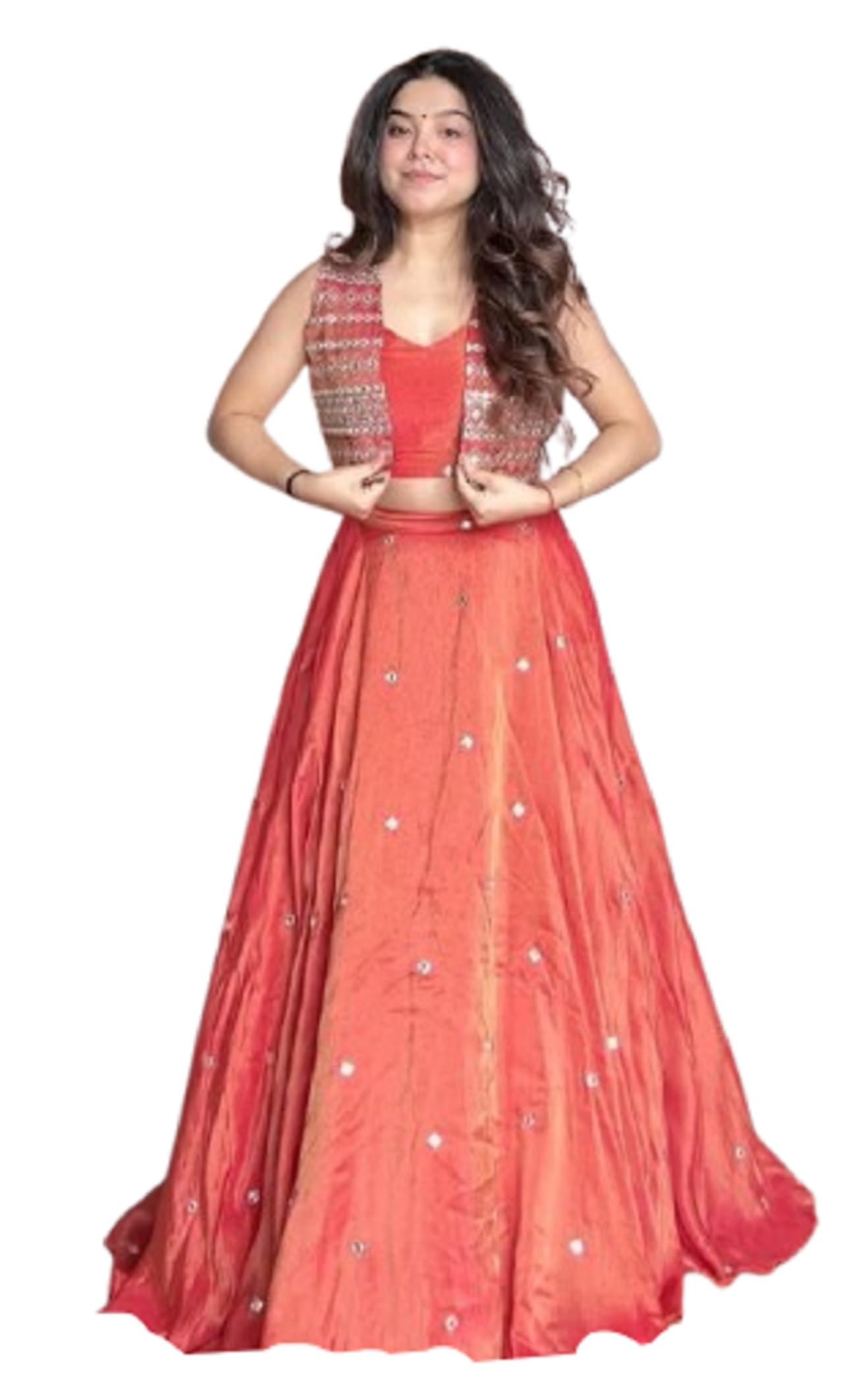 Speciel Outfit Simmer silk Fabric With thread with 9mm Sequnce Stiched Lehenga Choli Set indowestern three piech wedding party letest new-image-34