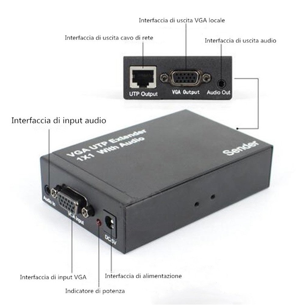 VGA Extender 300m TV Cable Extension vga a rj45 Adattatore cavo video convertitore