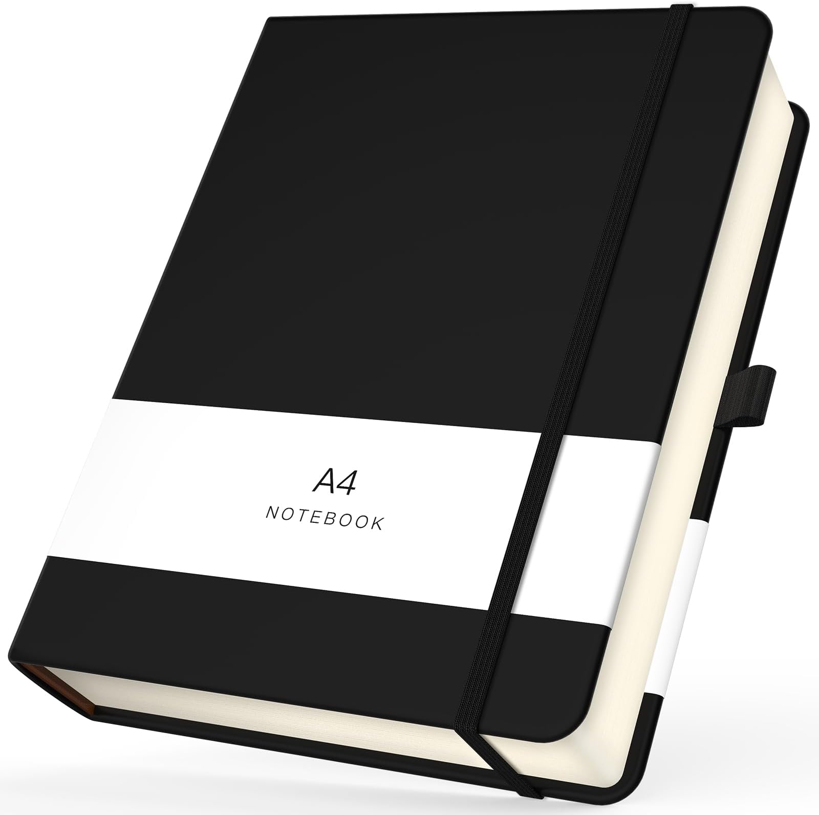 VABE UK A4 Journal Notebook Lined Notepad 320 Pages - 100gsm Hardcover Writing Notebook, Classic Casebound Lined Journal With Elastic Closure, Inner Pocket, Pen Loop & Sticky Notes (A4, Red