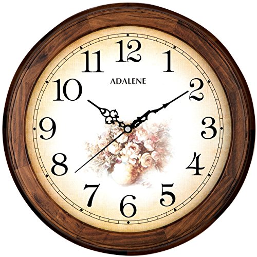 Adalene 14Inch Wall Clocks Large Decorative Living Room Clock Quiet