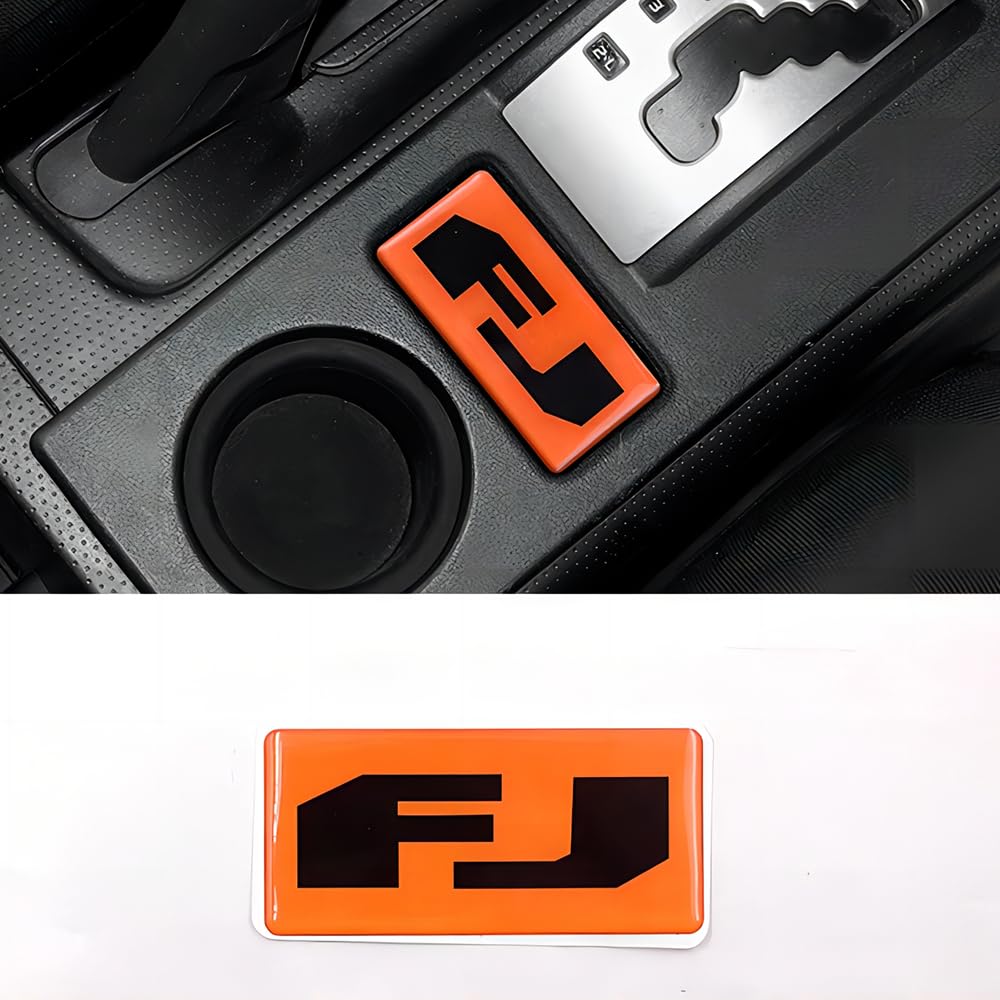 Orange Car Interior Crystal Stickers for Toyota FJ Cruiser 2007-2023 FJ Logo Patch Center Console Gear Shift Panel Cover Stickers Interior Accessories