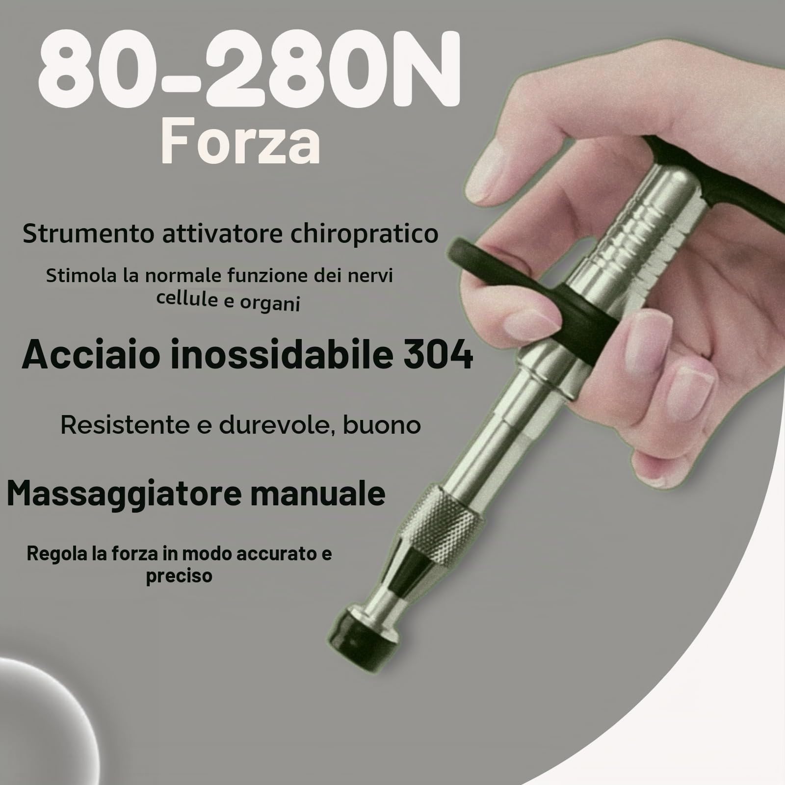 Strumento di regolazione chiropratica, 80-280N Regolazioni manuali colonna vertebrale, Apparecchiatura massaggio professionale rilassamento viso