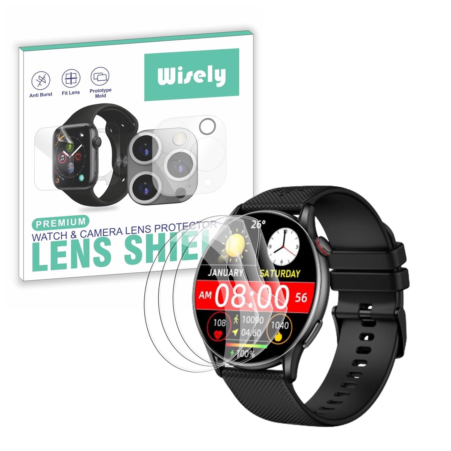 Wisely |3pcs| Screen Guard Protector For Cult.Sport Ace XR Smartwatch |1.43"| Bubble Free, Easy installation kit, Clear HD, Full Cover (B0CQ8RCFFY) Amazon Price History, Amazon Price Tracker