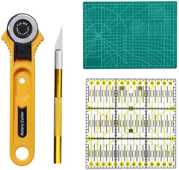 A4 PVC Cutting Mat Leather Rotary Cutter Craft Tool Double-sided Mat Bottom Plate Cutting Patchwork DIY Sewing Tool Set - (Color: Set 1)