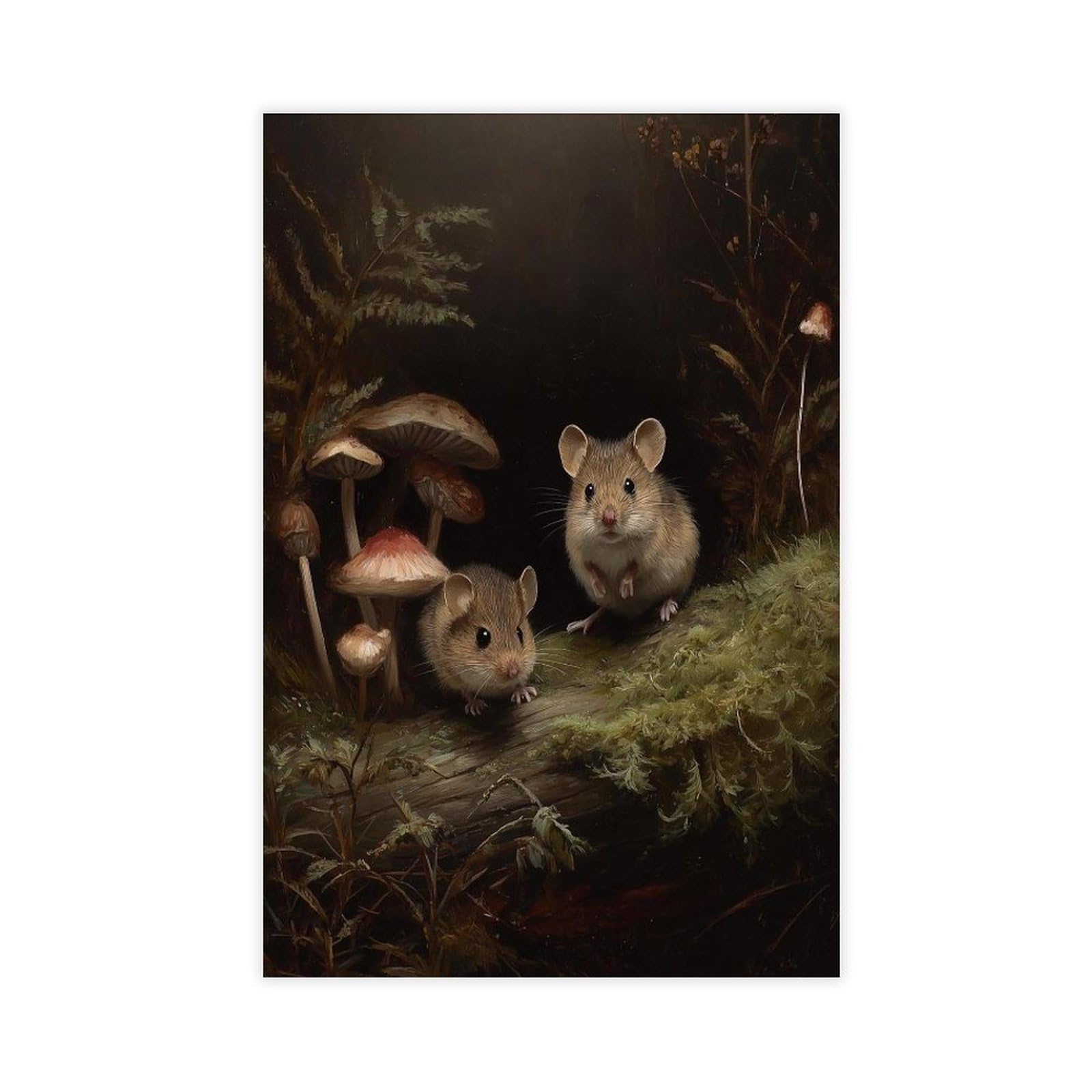 Bareronor Red Whimsical Mouse (3) Canvas Poster Bedroom Decor Landscape Office Room Decor Gift 24" L X 36" W