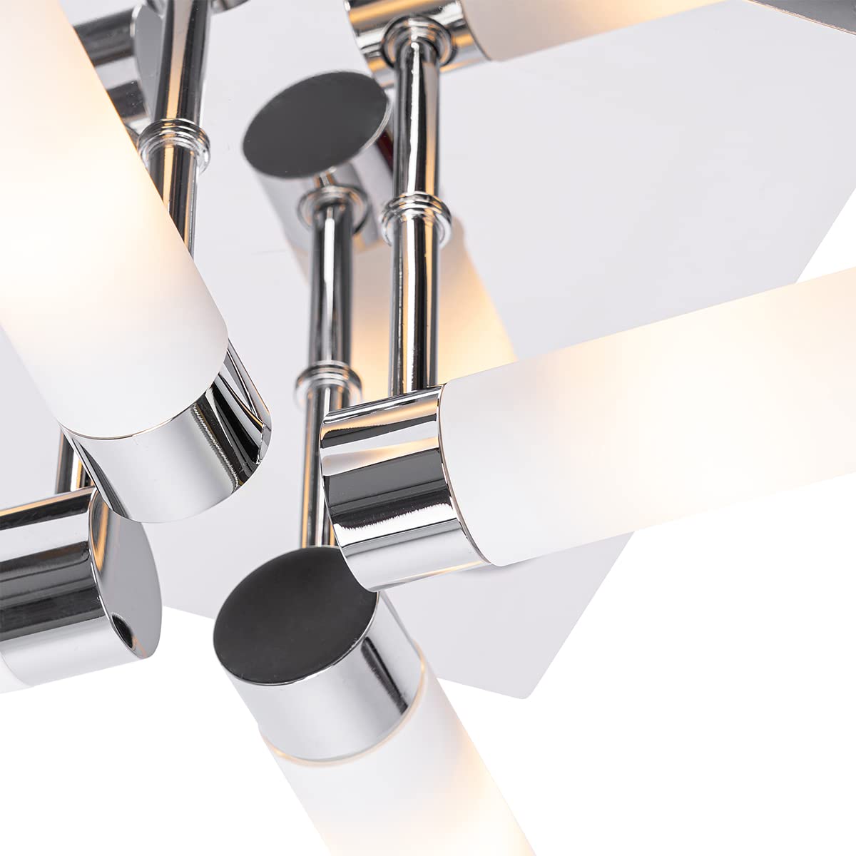 Qazqa bath - Plafonnier - 4 lumière - L 23 cm - Chrome - Moderne - éclairage extérieur - Salle de bains
