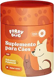 Suplemento Vitamínico para Cachorro FURRY DOG – Saboroso e Palatável com Ômega 3 e 6, Condroitina e Taurina – Apoio às Articulações, Imunidade e Energia, Pelo e Derme – 230g