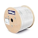 celertec CAT6 Outdoor Cable, 1000ft, 23AWG Solid Bare Copper, Unshielded Twisted Pair (UTP), UV Resistant, Weatherproof, CMX, ETL Listed, 550MHz, Bulk Ethernet Cable, Wooden Spool- White