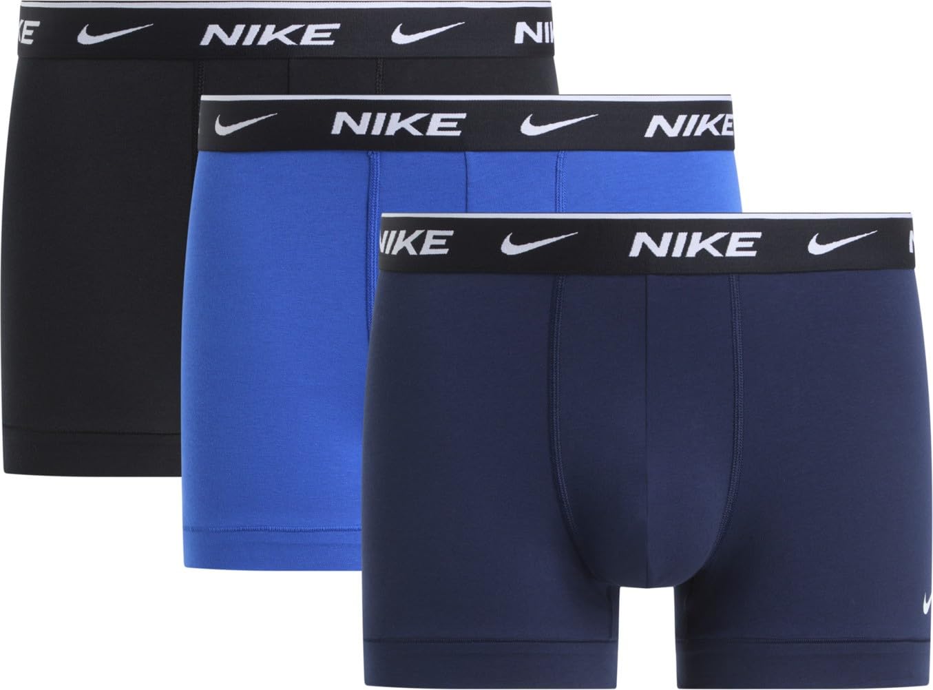 NIKE Men's Cotton Stretch Trunks, 3-Pack, Royal Blue, M