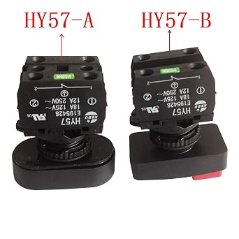 KEDU HY57 Mechanical Momentary Push Button Switches for Magnetic Drill 12A/250V 18A/125V 1NO 1NC 4-Terminals Illuminated (HY57-A)