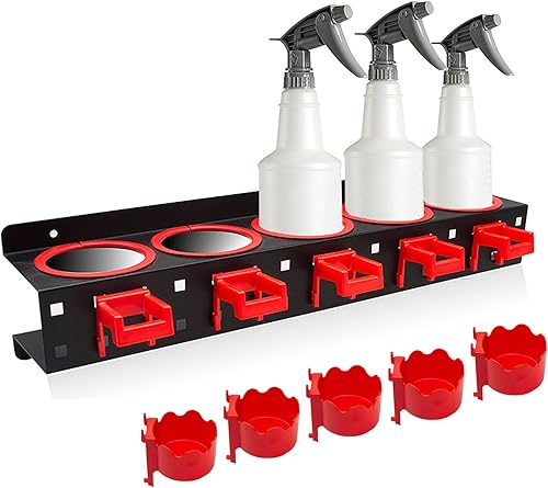 Estante de Almacenamiento para Botellas de Spray con Soporte Abrasivo Extra, Barra de Colgar Montada en Pared, Accesorio de Exhibición para Coche