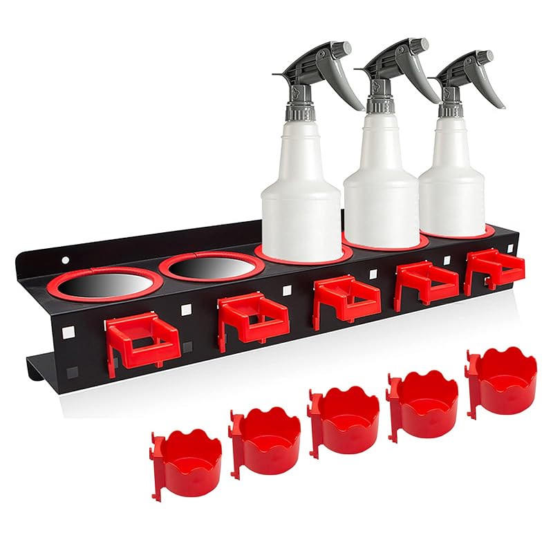Organizador de Parede para Frascos de Detalhamento Automotivo YTDTKJ com 5 Furos e 10 Ganchos