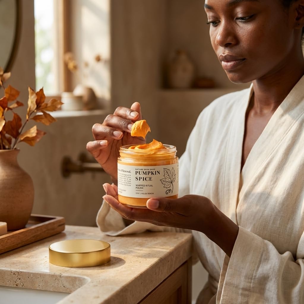 Nature Skin Shop Pumpkin Spice Glow Polish – Whipped Exfoliating Body Scrub, 8oz