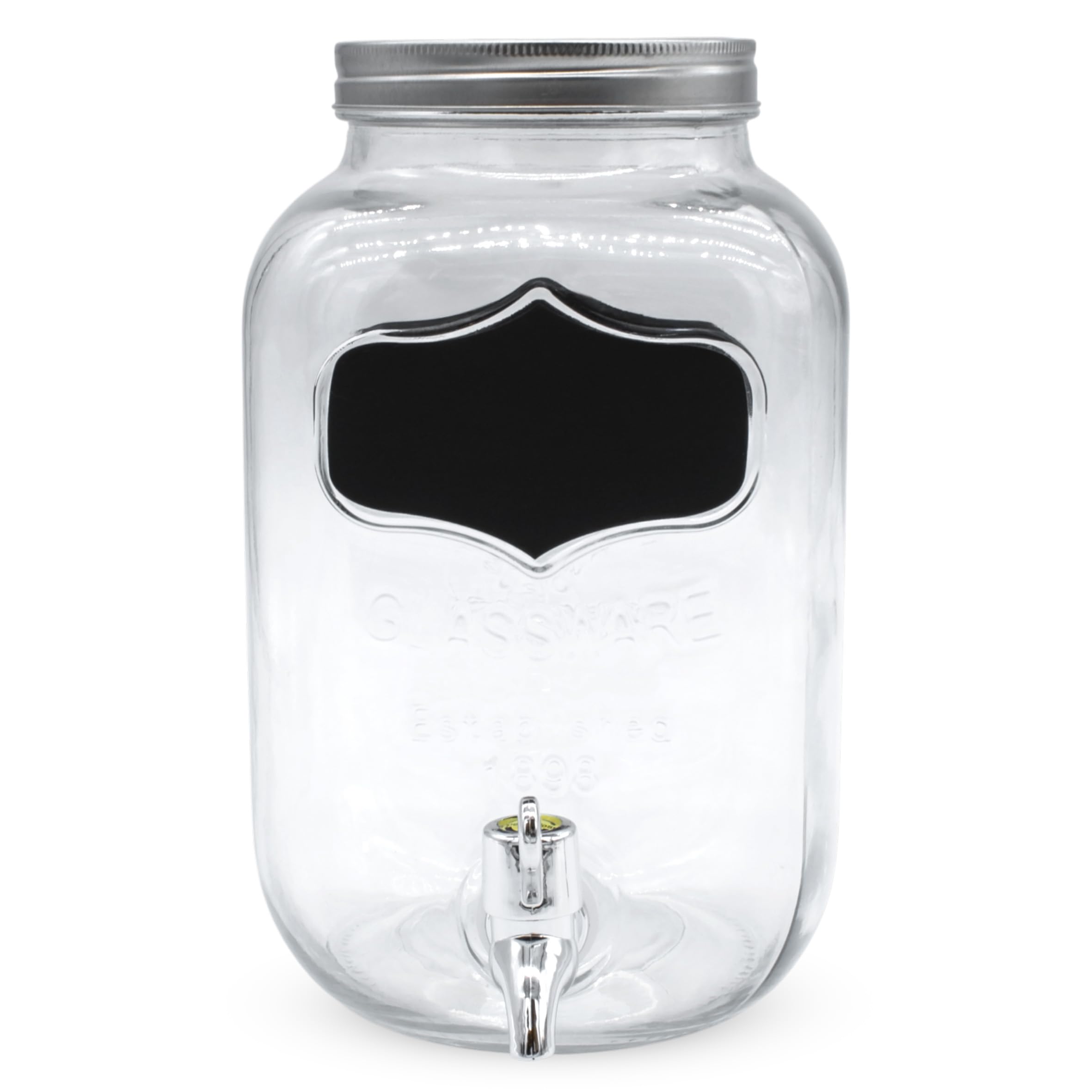 Getränkespender Set 2x 4 L Glas mit Zapfhahn und Gestell | Dekorativer Blickfang für Küche, Gartenfest oder Candy Bar, praktisch für das Servieren von Getränken