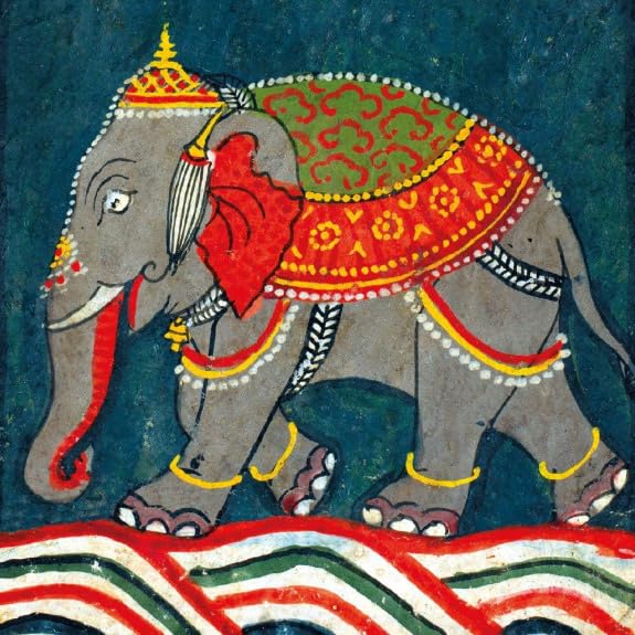 Museums & Galleries Blank Notecards Pack of 8 - Charming Caparisoned Elephant from The British Library - Premium Greeting Cards Multipack with Envelopes