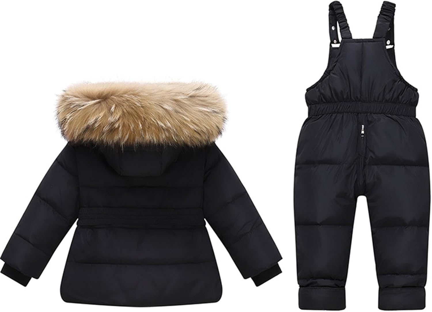 Kids Lightweight Fleece 𝗦𝗻ow Suit Toddler Puffer Jacket and Ski Pants Overalls 2 Piece Winter Warm Snowsuit