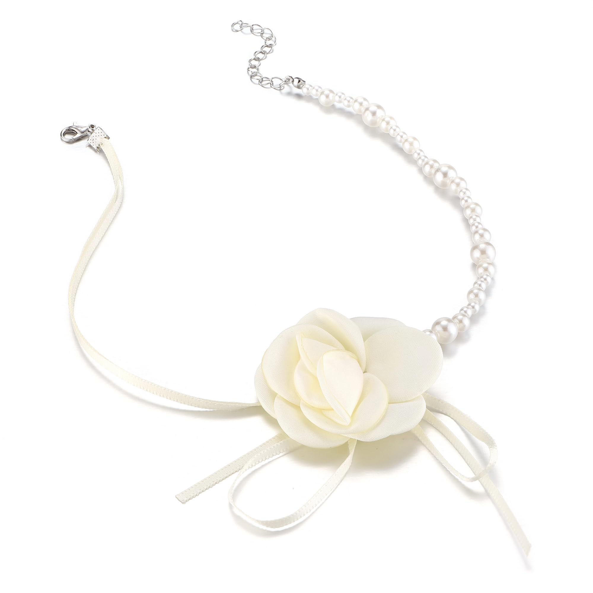 Elegant Spitze Umschlagtücher mit Blumen Halsband,Lace Umhang Perlen choker für Brautkleid Abendkleid Cocktaikleid Hochzeitsaccessoires