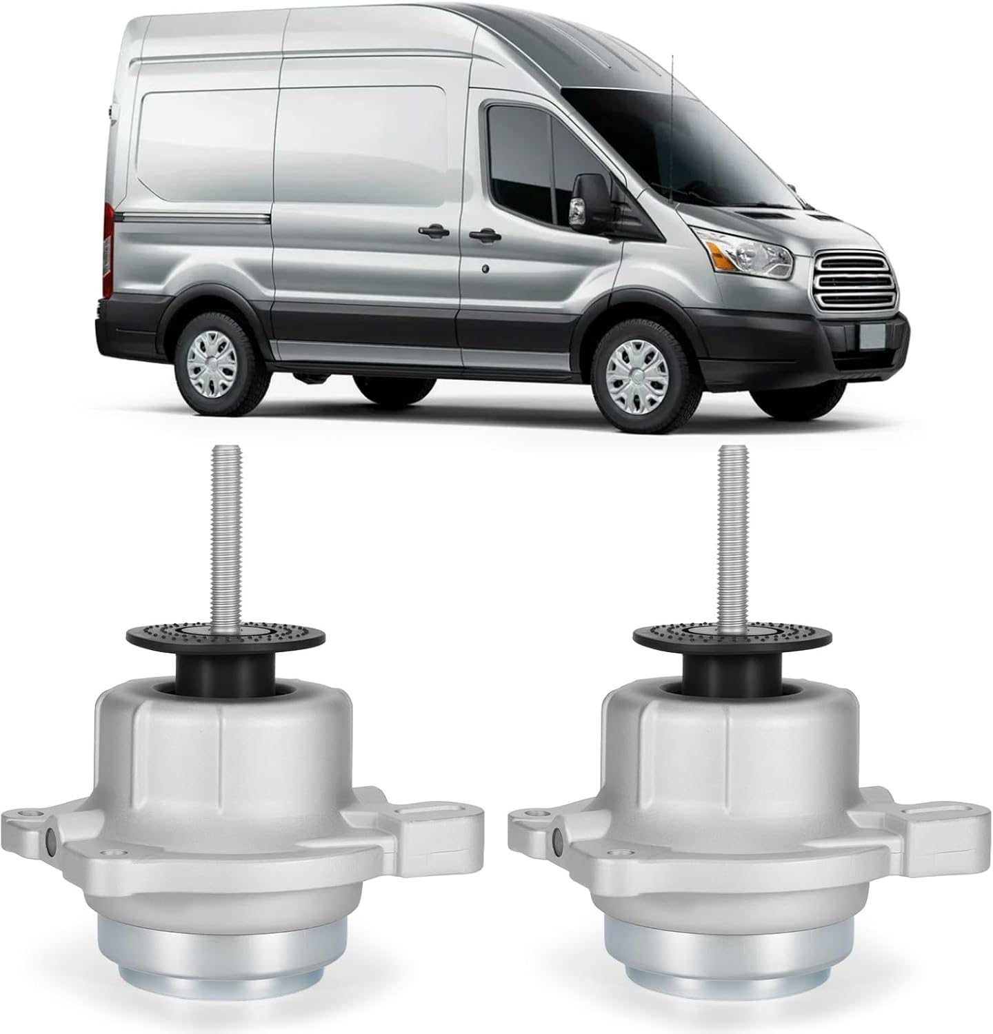 Front Engine Motor Mount, Fit for 2015-2019 Ford Transit-150, Transit-250, Transit-350, Transit-350 HD 3.2L 3.5L 3.7L - Replace CK4Z6096B Engine Transmition Mount (2-Pack)