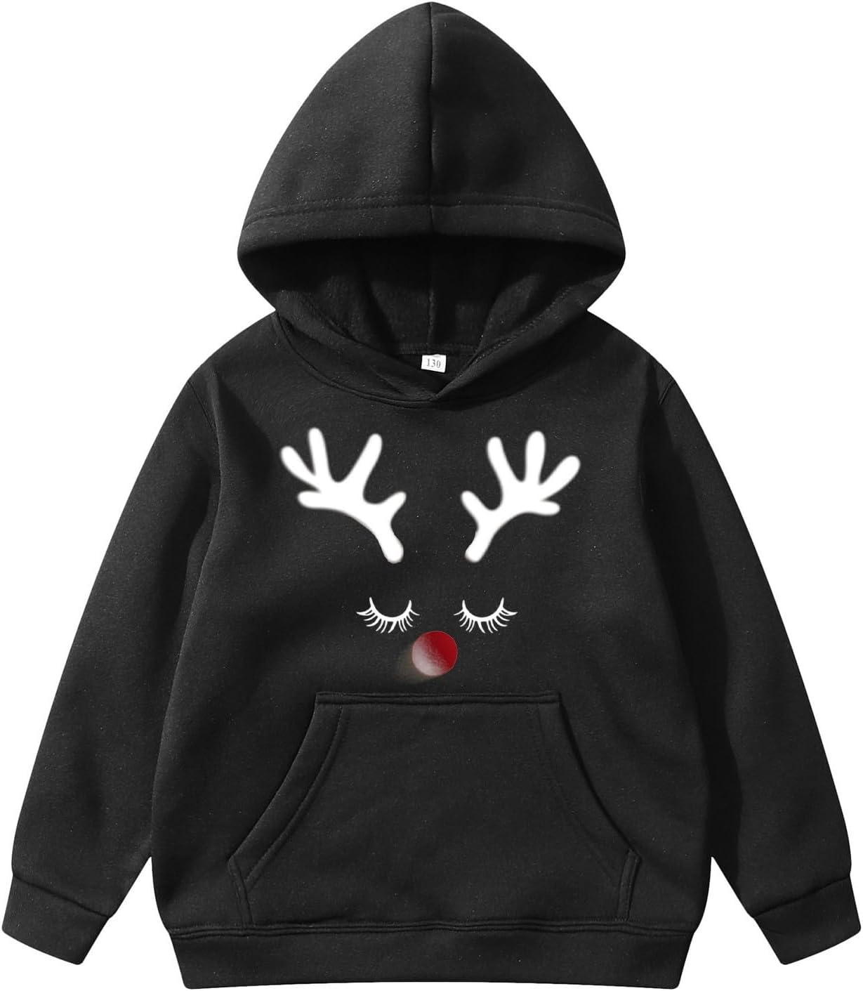 Girl Hoodies Long Sleeve Christmas Print Pullover Sweatshirts Unisex Kids Comfy Top Xmas Festive Holiday Wear With Pocket