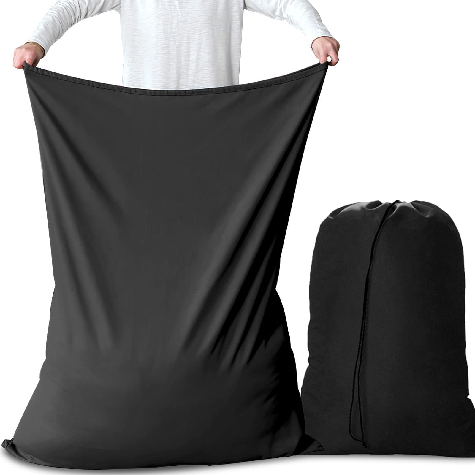 Lot De 2 Grands Sacs à Linge 92x120cm Avec Cordon Bidirectionnel - Résistants Et Portables Pour Voyage Et Maison