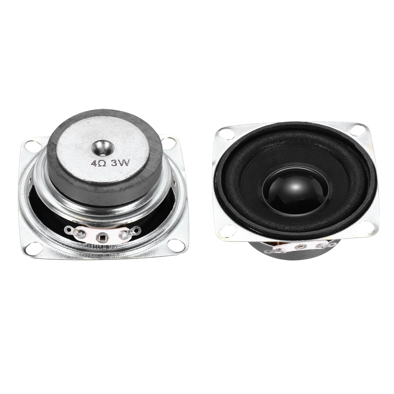 QUARKZMAN 2 szt. 3 W 4 Ohm Kwadratowy Mini Głośnik Metaliczny Wewnątrz Mikromagnes Głośnik Do Małych Głośników DVD EVD Radio Multimedialne