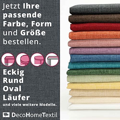 DecoHomeTextil Leinen Optik Tischdecke Eckig 110 x 180 cm Grau Anthrazit – Ansicht 3