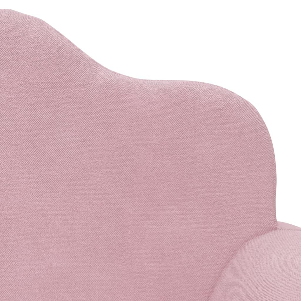vidaXL Sofá Cama para Niños de 2 Plazas, Sillón con Reposabrazos, Mini Sofá Infantil, Sofá Cama para Dormitorio Sala de Juegos, Felpa Suave Rosa