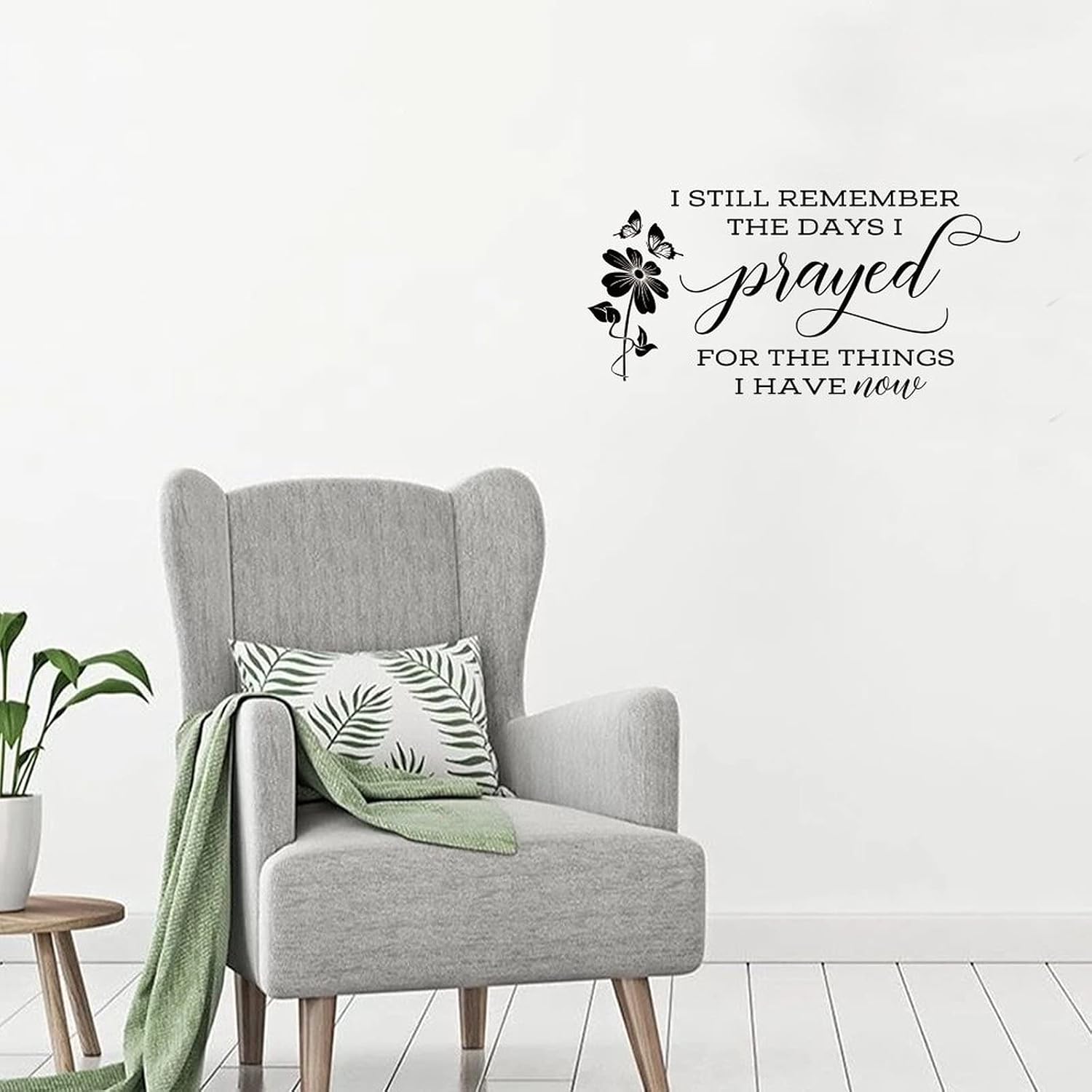 Quotes Wall Decals I Still Remember The Days I Prayed for The Things I Have Now Removable Sticker for Bedroom Wall Art Decal Vinyl Home Decoration Murals