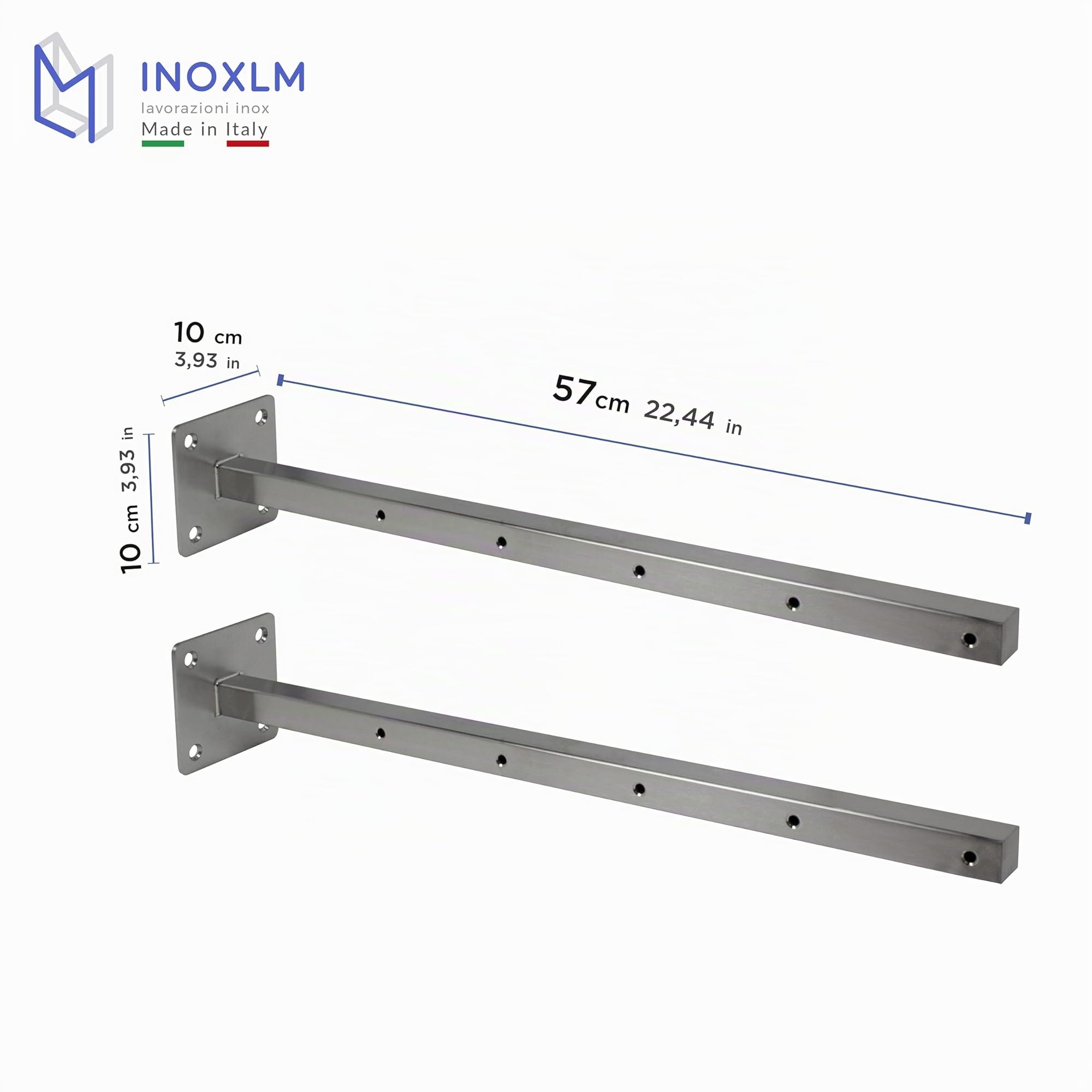 INOXLM Wandtrockner Edelstahl, Wäscheständer Wandmontage für Balkon & Außenbereich, Stabil & Pflegeleicht Wand Wäscheständer Made in Italy