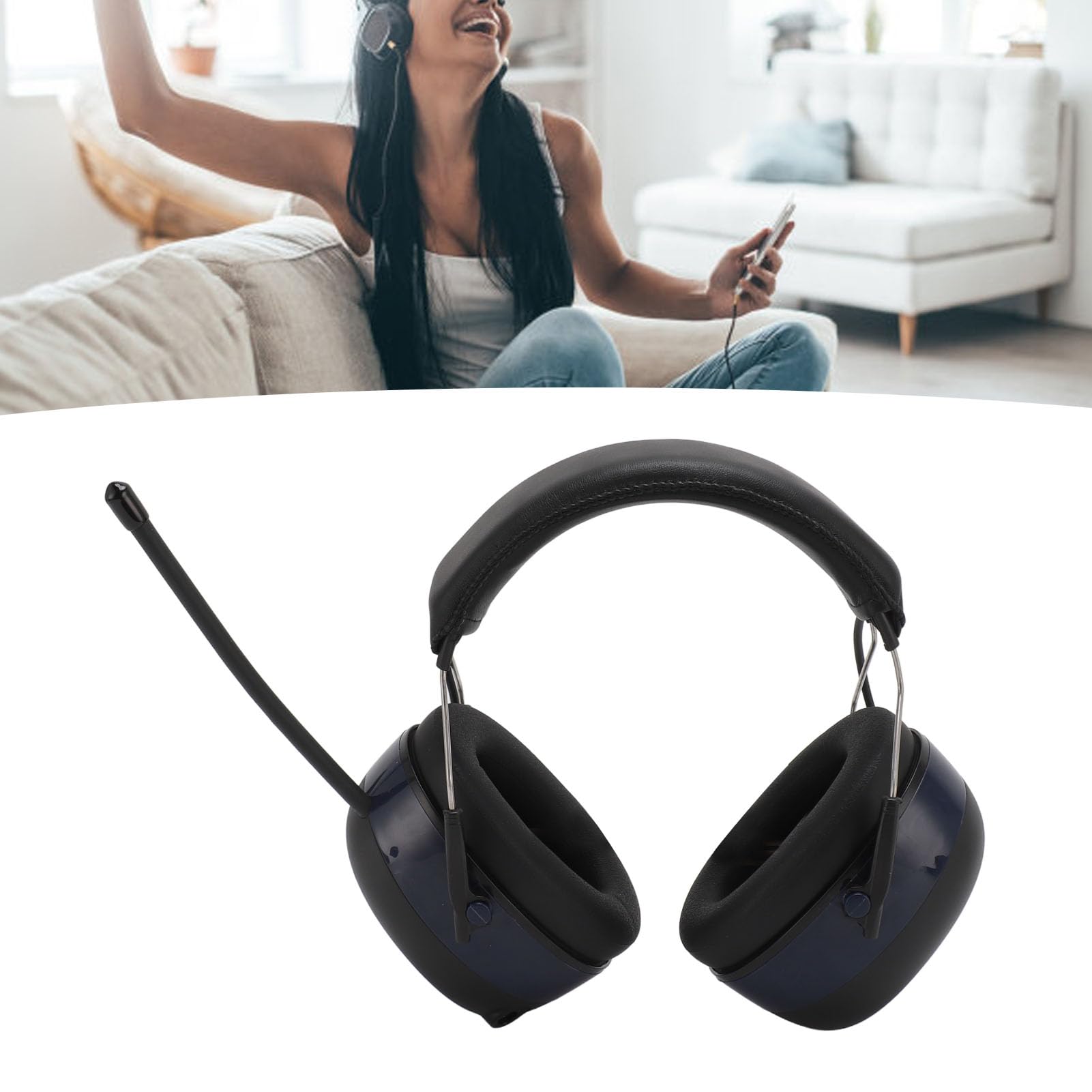 Cosiki Cuffie Antirumore Elettroniche, Connessione Stabile Cuffie con Protezione Acustica per Assistenza Audio SNR 30 DB per Giardinaggio (BLUE)