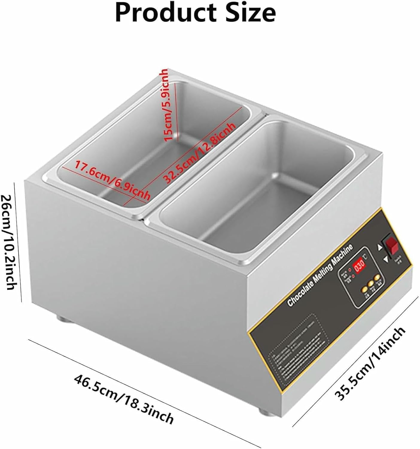 Commercial Chocolate Melting Pot, 32-203°F Electric Chocolate Tempering Machine,Chocolate Melter/Heater, Chocolate Milter image 5