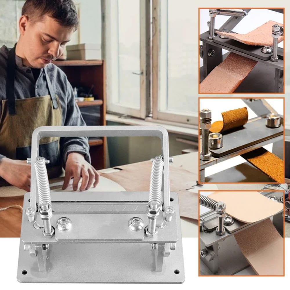 Machine à effiler manuelle,Machine de Pelle en Cuir Bricolage,Manuel en Cuir Skiver Pelle Machine de Peau,Avec 3 vis de fixation,10 lames remplaçables et 2 clés hexagonales Pour cuir tanné