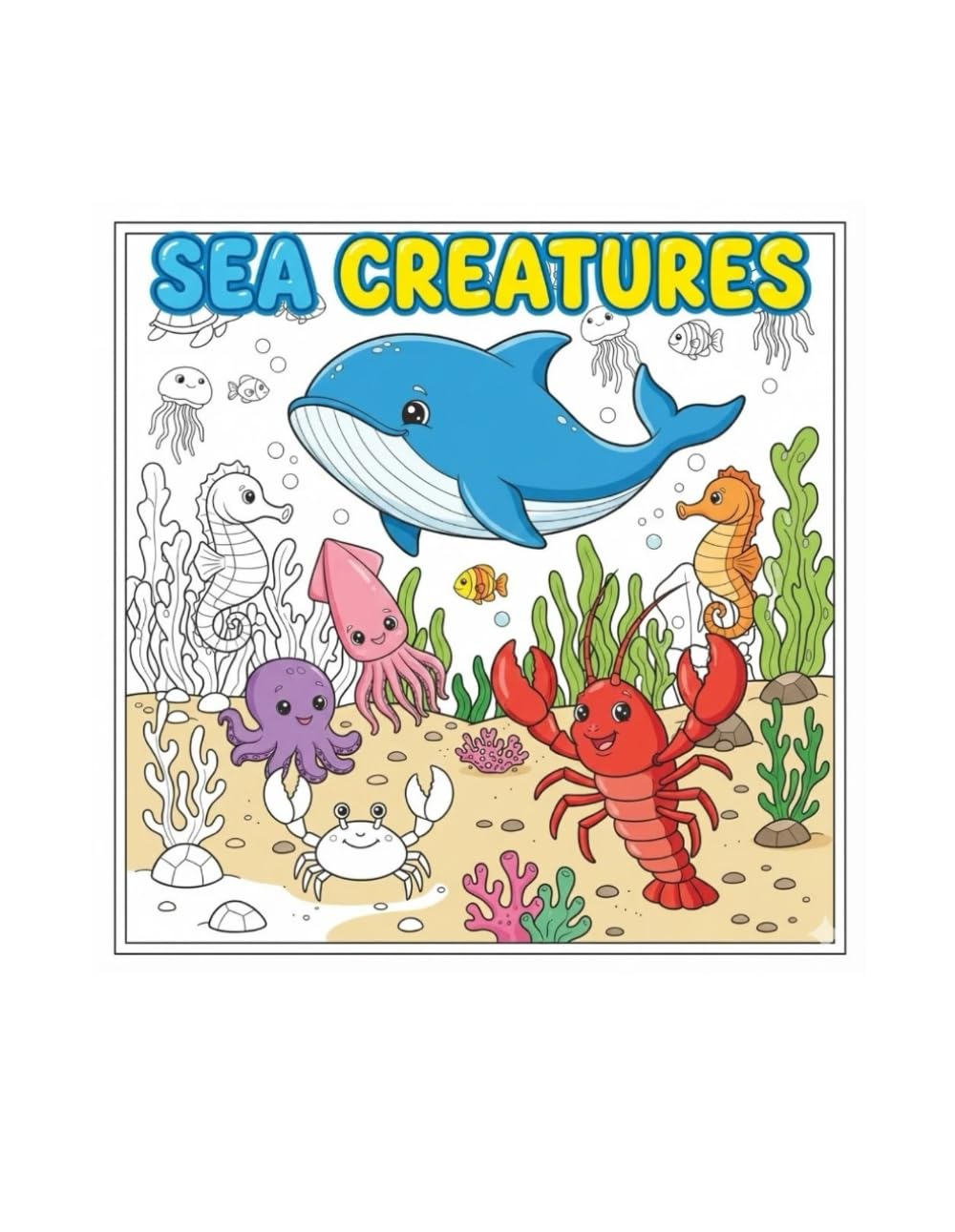 Sea Creatures: Colouring book