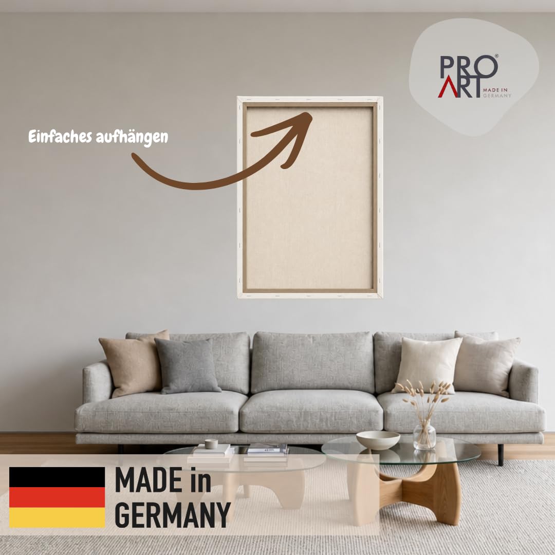 Pro-Art Leinwand Bilder Hirsch mit Blumen Groß 60x80 cm Bild Wohnzimmer Bild modern Deko Wandbilder Schlafzimmer Tiere