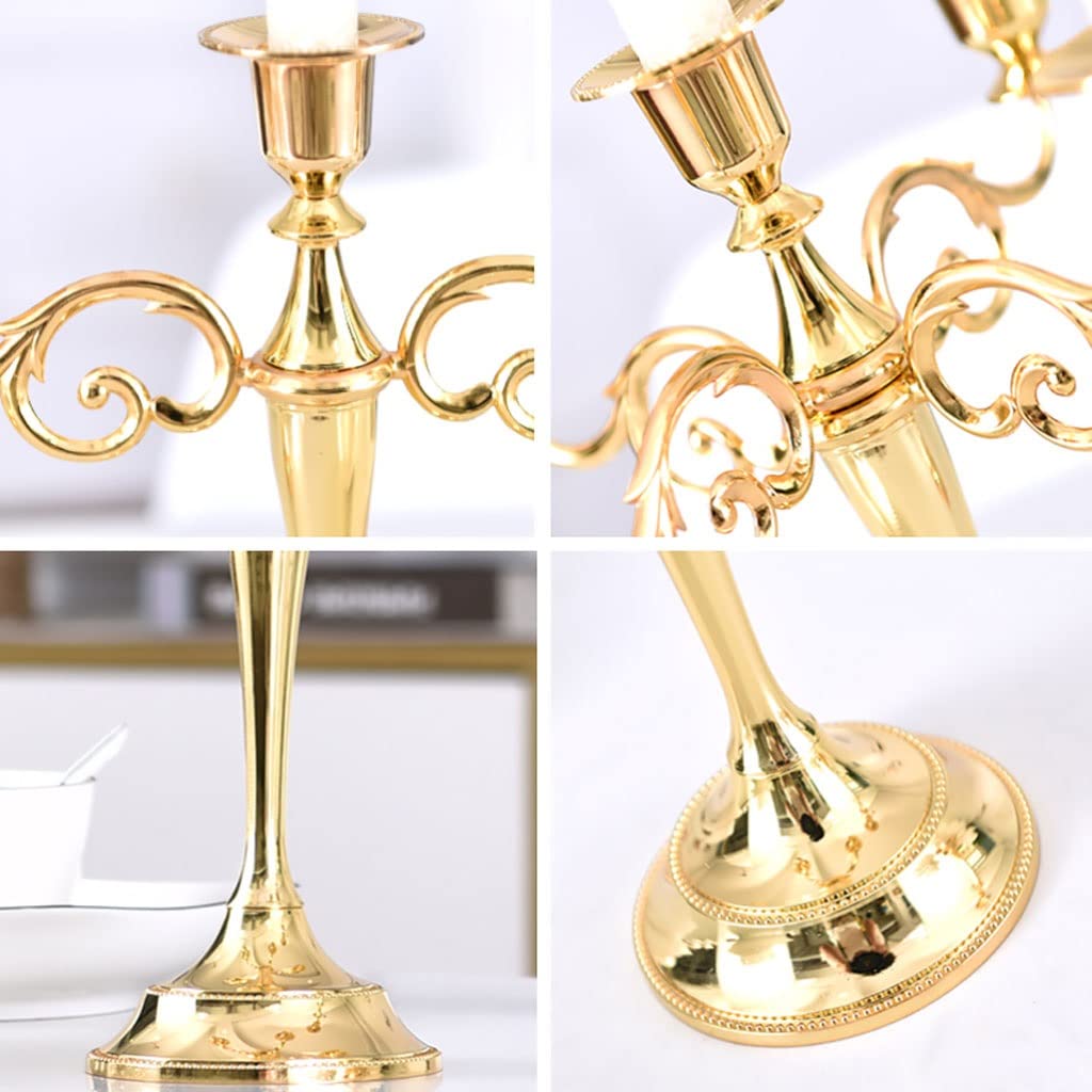Świeczniki Świecznik Nordic Stop Cynkowy Świecznik Uchwyt Metalowy Świecznik Na Party Wesela Świece Świece Kolacje Romantyczny Home Candelabrum Stojak na świece świeczników(Bronze,Five heads)