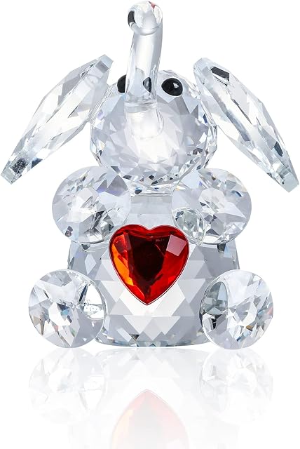 Movdyka K9 Crystal Elephant Figurine Gifts for Women, Glass Collectible Animals Elephant Ornament for the Home