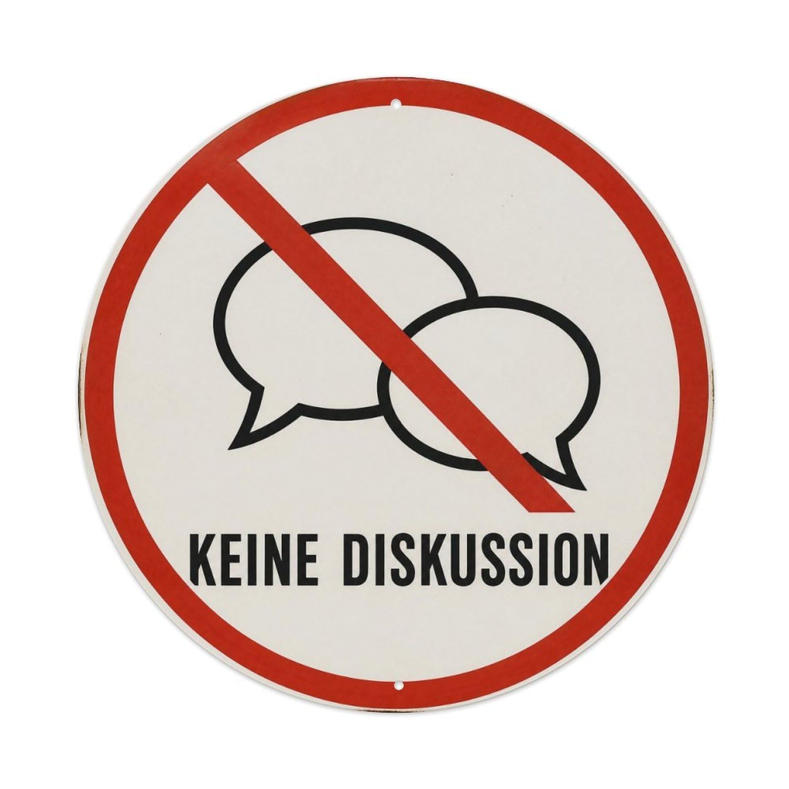 Olyhtr 8X8inch Classic Style Diskussion Discussion German Screenprint Style Humor Metal Tin Sign