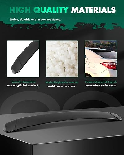 Miniatura 4 de SCITOO ABS negro ventana trasera superior alerón de techo reemplazo 2014-2019 para Toyota Corolla 4 puertas Sedan XLE accesorios exteriores kits de