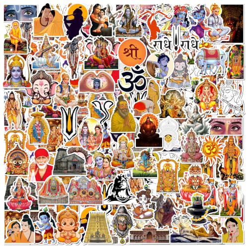 Image of Anime Stickers - Vinyl Waterproof Laptop Decals | Anime Characters Aesthetic Sticker Set for Water Bottle, Skateboard, Notebook (Hindu God)