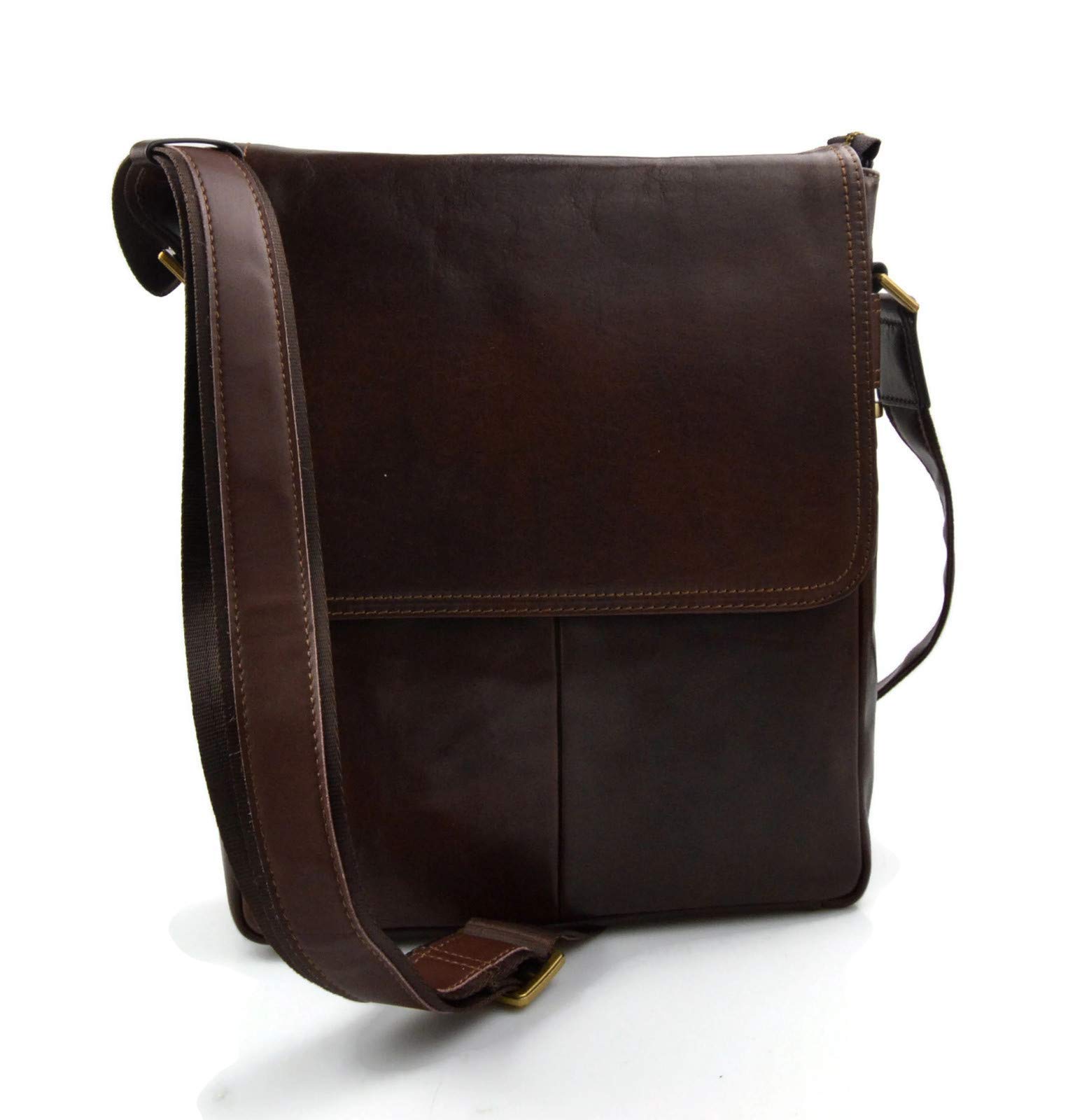 Borsa pelle porta tablet xxl a tracolla uomo donna borsello testa moro vera pelle a spalla postino pelle
