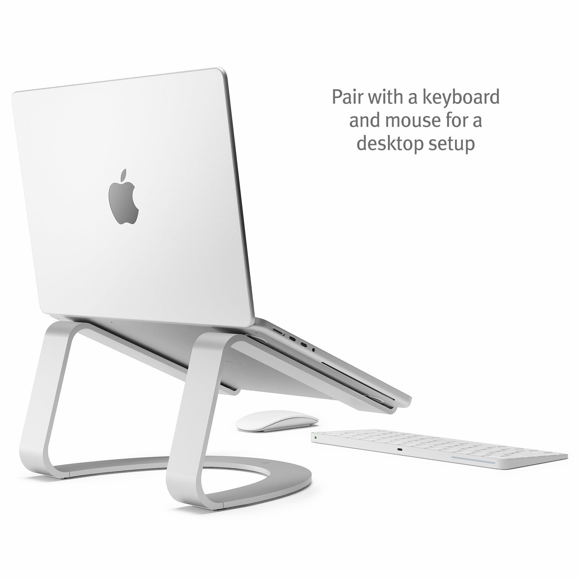 Twelve South Curve SE para MacBooks y Laptops | Soporte de enfriamiento ergonómico de Aluminio para Escritorio en casa u Oficina, Color Plateado