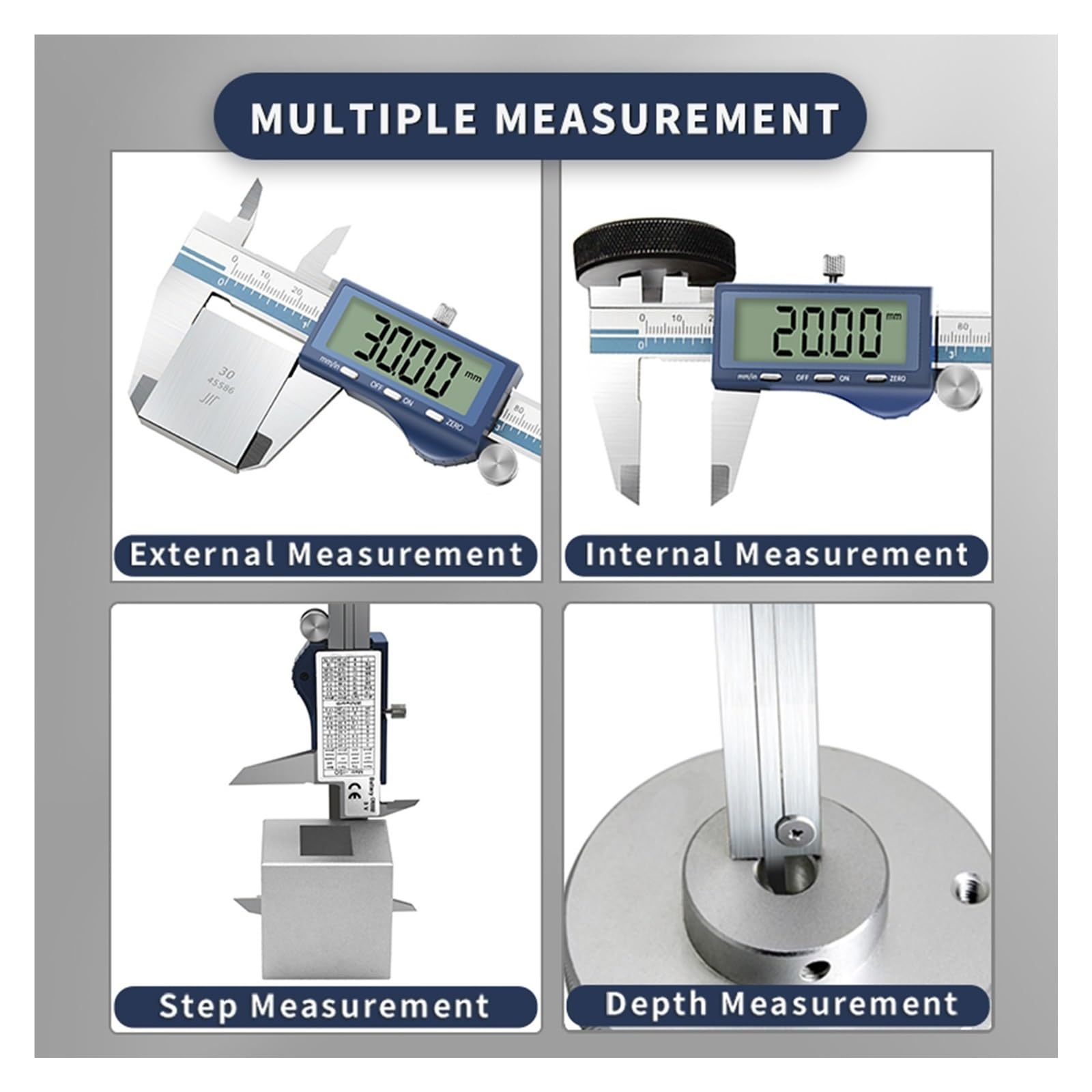 Calibrador digital IP 54 resistente al agua 150 mm Calibre de 6 pulgadas Herramienta de medición de calibrador a vernier de metal