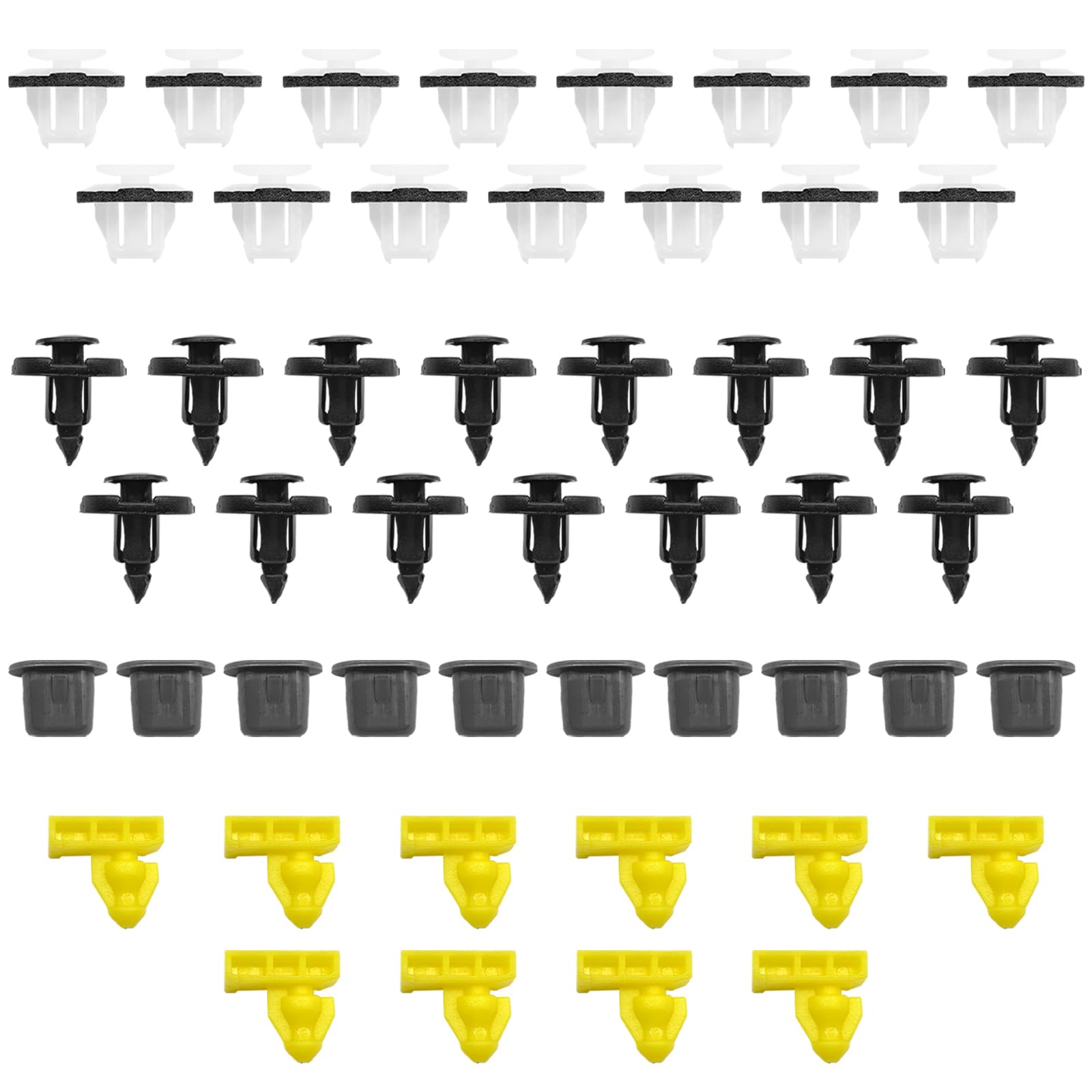 Dunviku 45PCS Nylon Fender Trim Clips Bumper Retainer Fastener Replacement 01553-09321 76882-JG10A 76847-JG00A 76848-JG00A 01553-09321 Fit for Armade