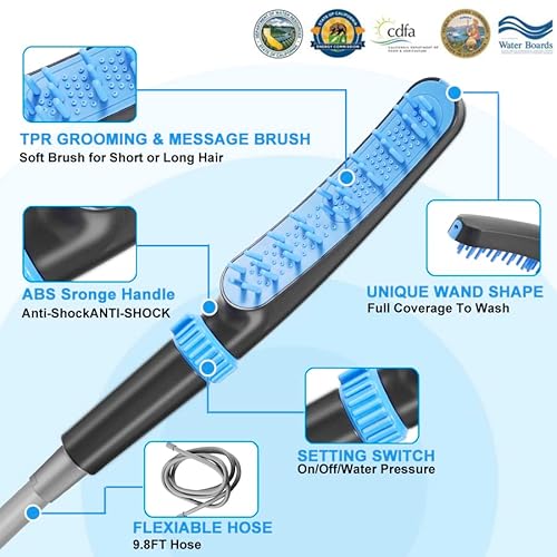 Pet Shower Attachment For Tub Spout, Dog Bathtub Shower Sprayer Attachment,Pet Bath Brush And Scrubber Adjustable Water Flow Dog Washing Shower Attachment #TOP4