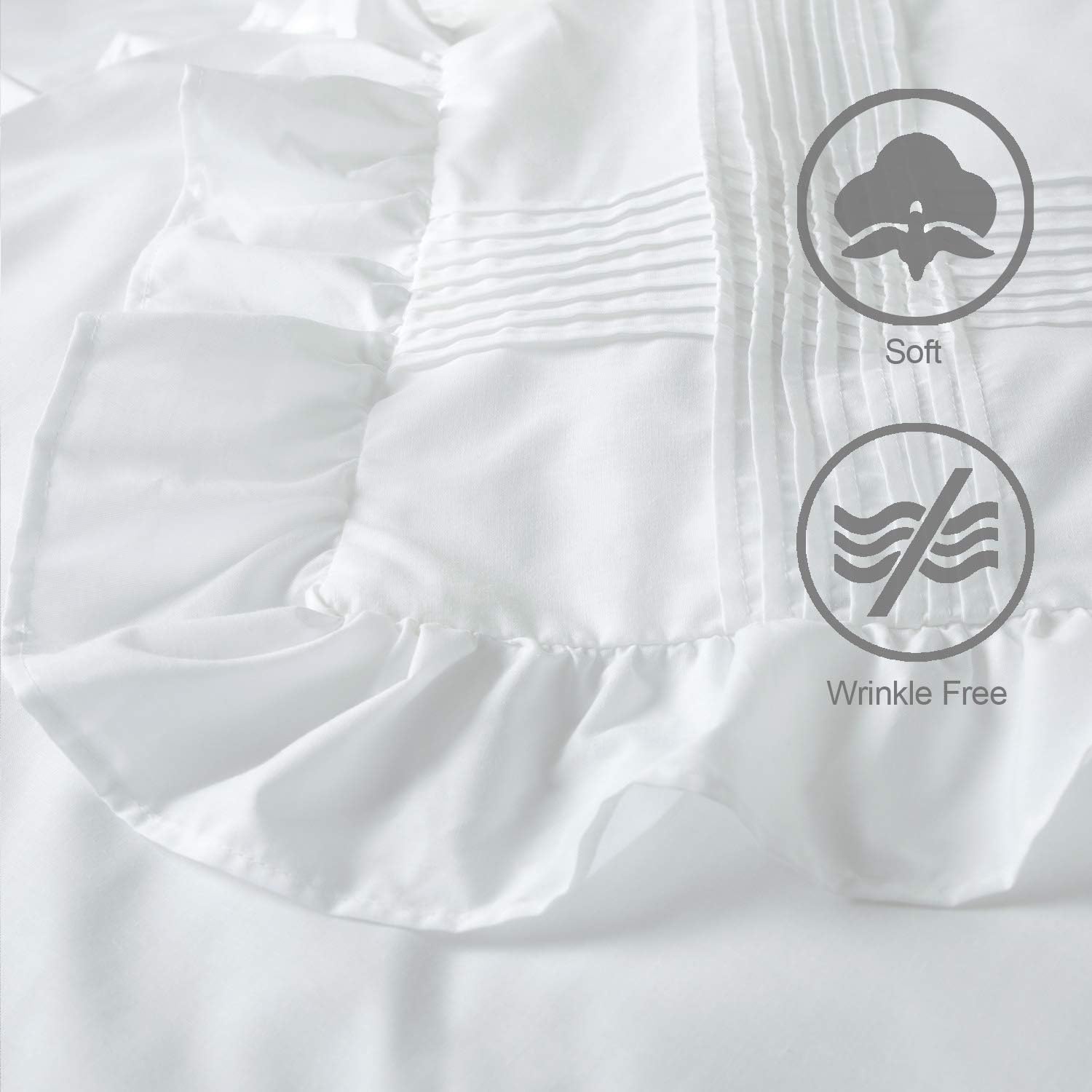 Creative Product Ruffled Duvet Cover White Shabby Chic King 3 Piece Ruffle Farmhouse Quilt Cover Rustic Simply Boho Pretty 104x90 Beding Set Frech Country