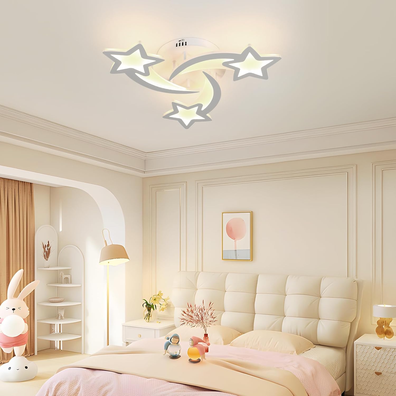 Toolight Plafoniera LED dimmerabile 30 W 3375 LM, lampadario camera da letto per bambini con telecomando 3000 K-6500 K, moderna lampada da soffitto per camera dei bambini, soggiorno, camera da letto,