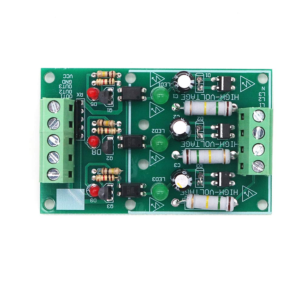 DollaTek 3-Kanal-Optokoppler-Isolationsmodul, AC 220V-Isolierplatinen-Testmodul ohne Leiterplatten-AC-Erkennungsmodul